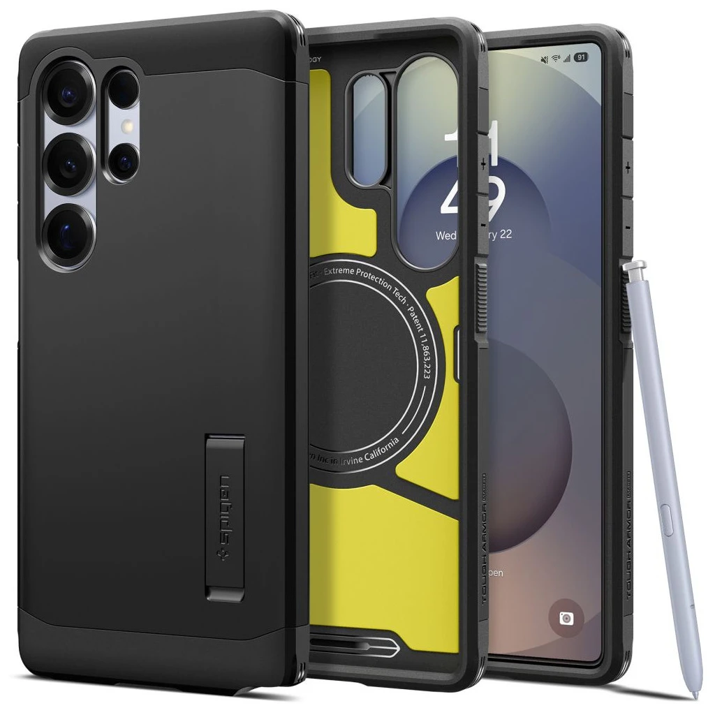 SPIGEN TOUGH ARMOR MAGSAFE Samsung Galaxy S25 Ultra készülékhez tok fekete