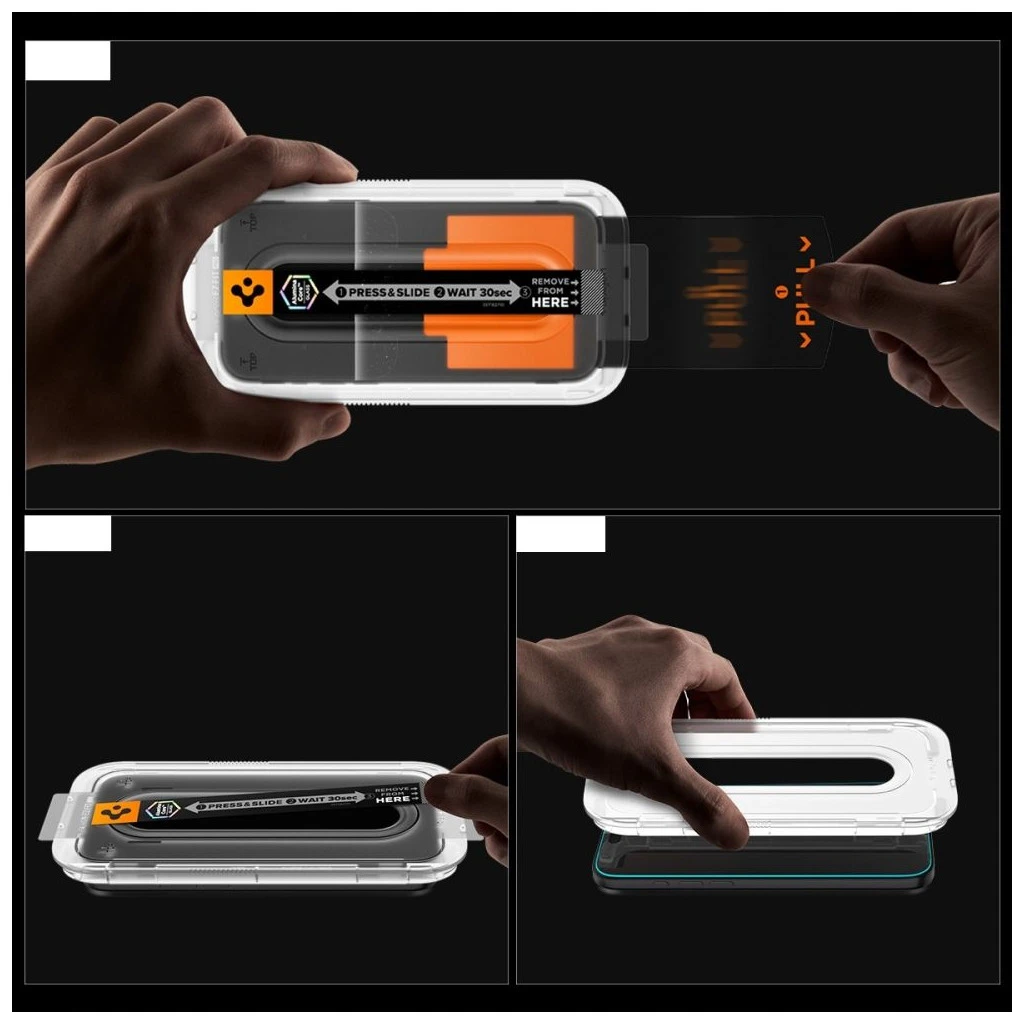 Spigen GLAS.TR EZ FIT PRO Privacy kijelzővédő iPhone 16 Pro / 17 / 17 Pro készülékhez