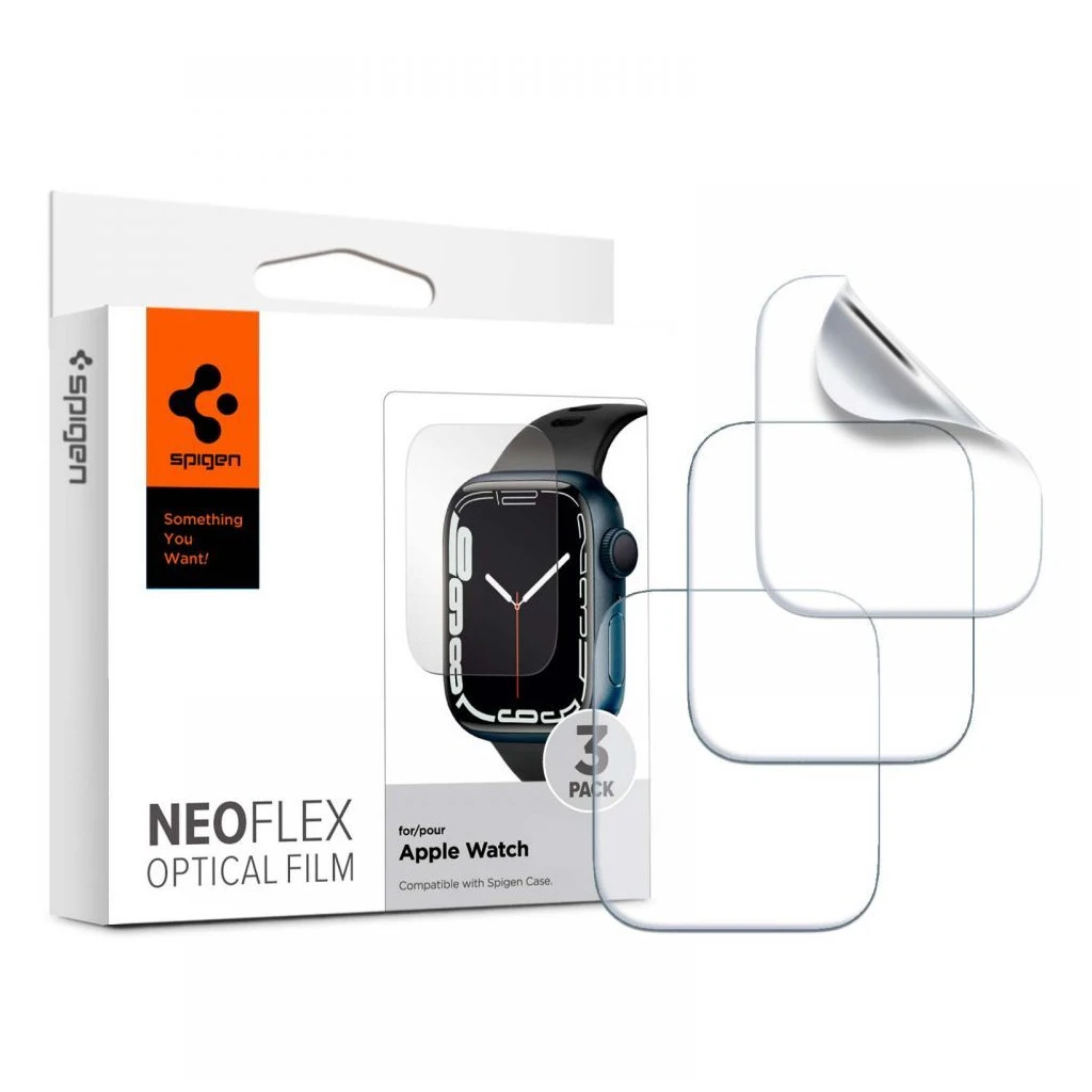 SPIGEN NEO FLEX védőfólia 3-PACK Apple Watch 6/7/8/9/SE 1/2/3 készülékhez (44/45 MM) átlátszó