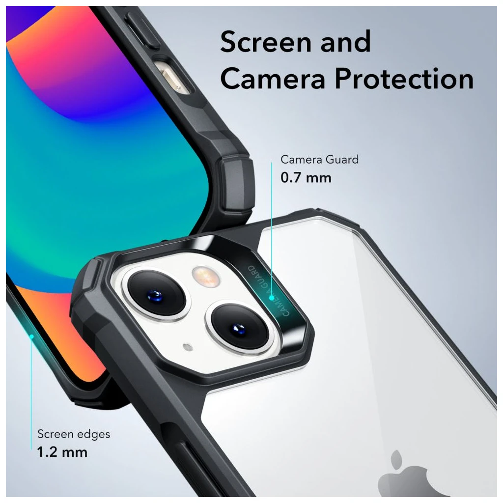 ESR AIR ARMOR iPhone 14 Plus / 15 Plus készülékhez tok átlátszó / fekete