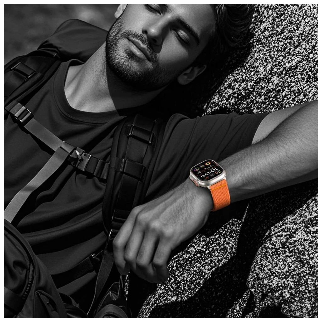 TECH-PROTECT NYLON SLIP tok Apple Watch 8/9/10/11/SE/ULTRA készülékhez (44/45/46/49 MM) narancs