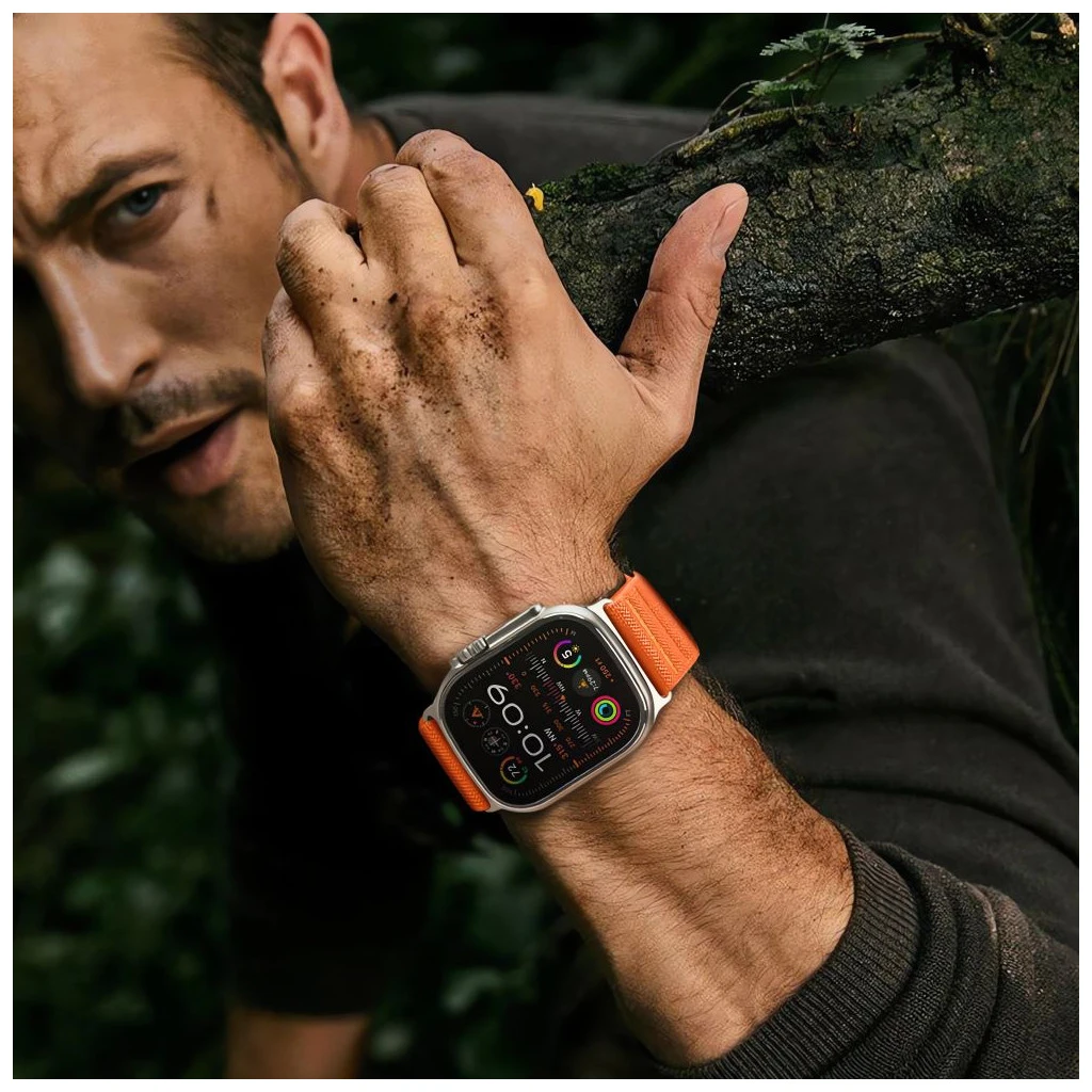 TECH-PROTECT NYLON SLIP tok Apple Watch 8/9/10/11/SE/ULTRA készülékhez (44/45/46/49 MM) narancs