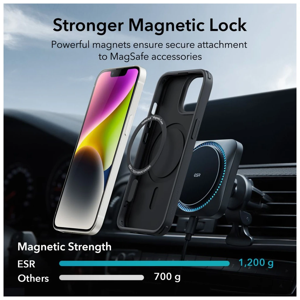 ESR CH HaloLock MagSafe iPhone 14 Plus / 15 Plus készülékhez tok fekete