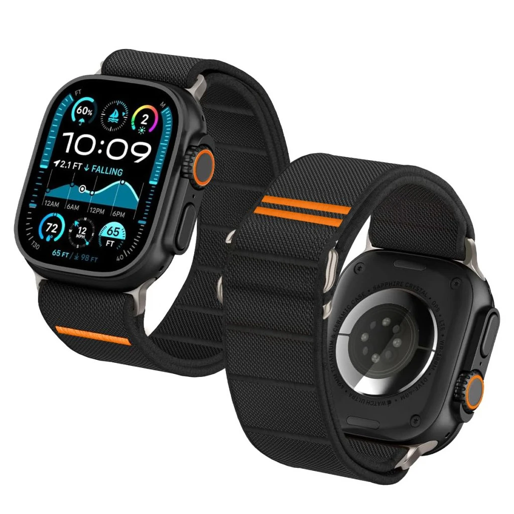 TECH-PROTECT NYLON SLIP Apple Watch 8/9/10/11/SE/ULTRA készülékhez tok (44/45/46/49 MM) fekete