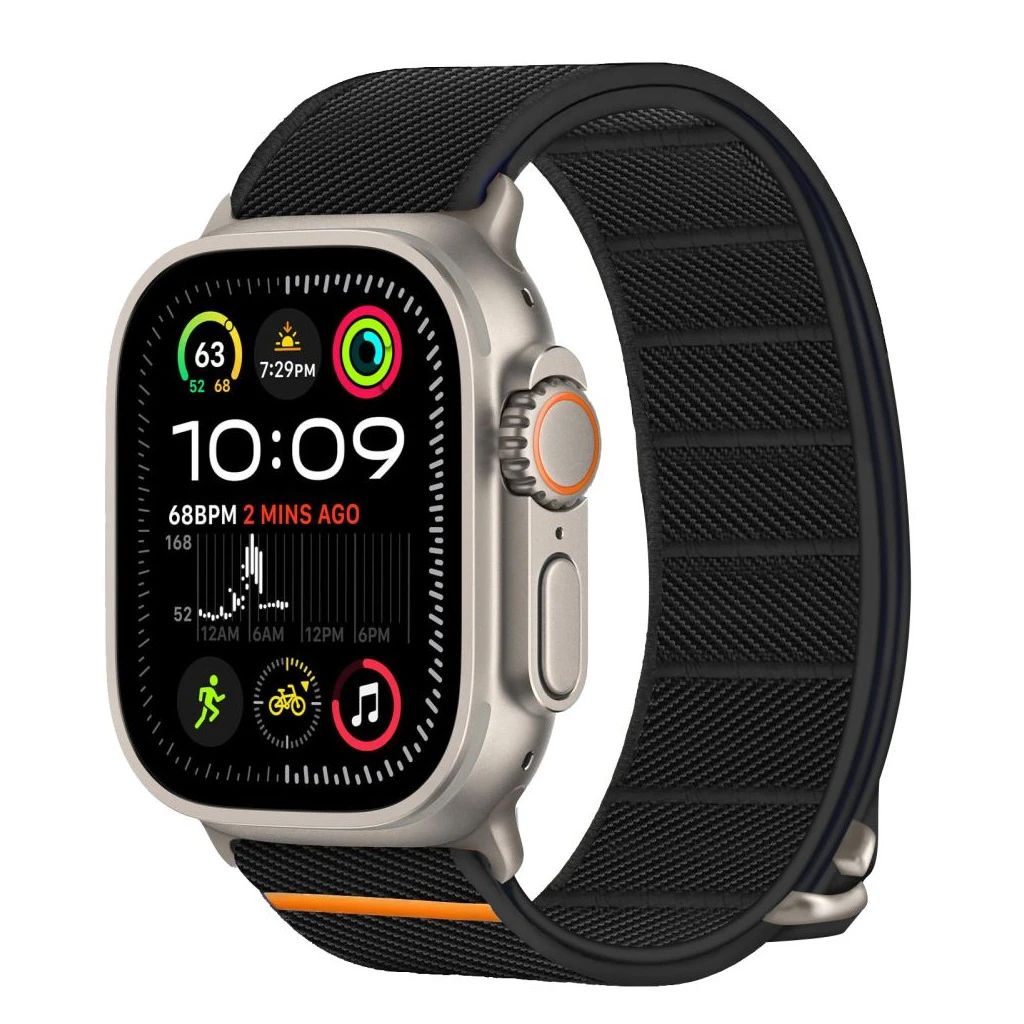 TECH-PROTECT NYLON SLIP Apple Watch 8/9/10/11/SE/ULTRA készülékhez tok (44/45/46/49 MM) fekete