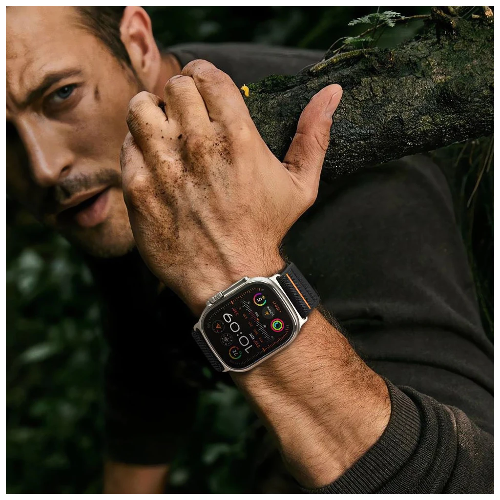 TECH-PROTECT NYLON SLIP Apple Watch 8/9/10/11/SE/ULTRA készülékhez tok (44/45/46/49 MM) fekete