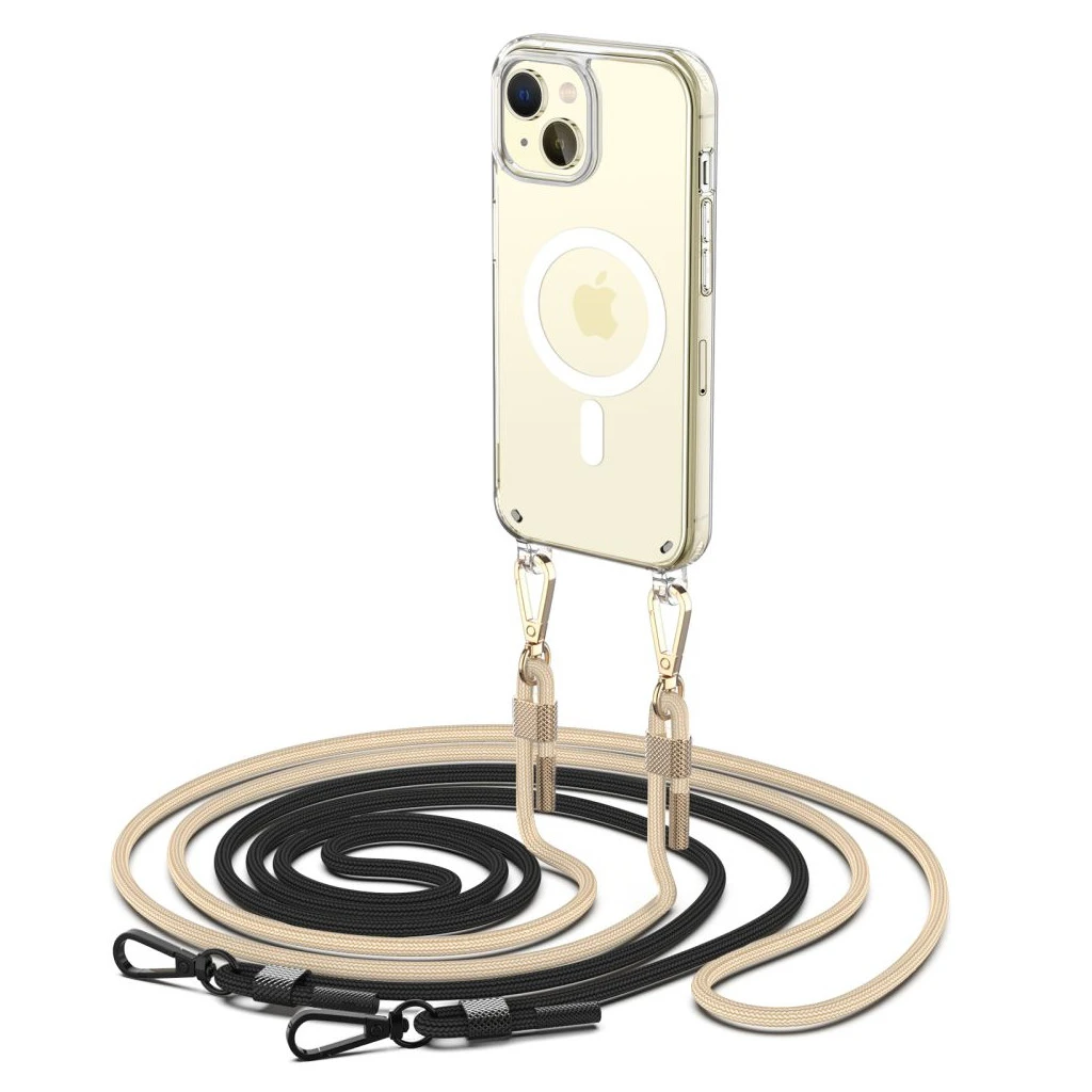 TECH-PROTECT FLEXAIR CHAIN MAGSAFE iPhone 15 készülékhez tok fekete és bézs
