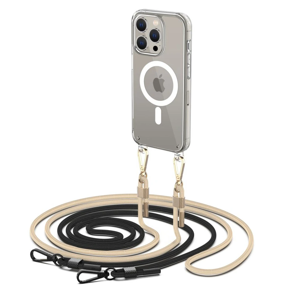 TECH-PROTECT FLEXAIR CHAIN MAGSAFE iPhone 15 Pro készülékhez tok fekete & bézs