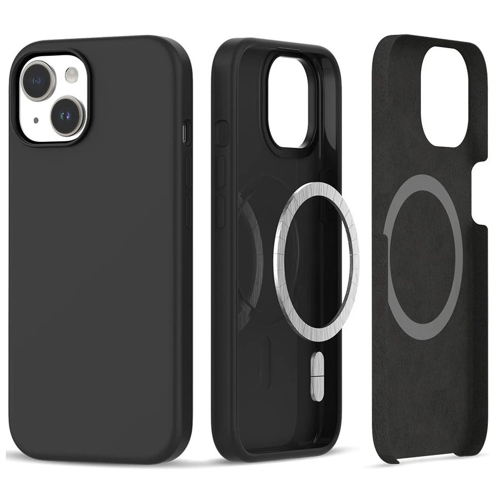 TECH-PROTECT szilikon MagSafe iPhone 15 készülékhez tok matte fekete