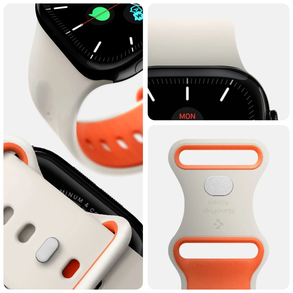 SPIGEN NANO POP Apple Watch 8/9/10/11/SE készülékhez tok (40/41/42 MM) narancssárga bézs
