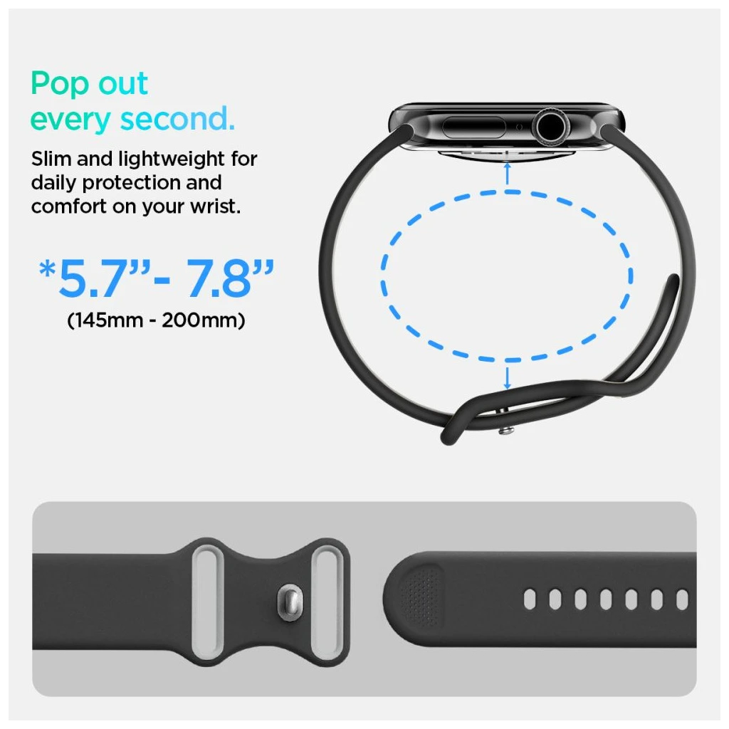 SPIGEN NANO POP Apple Watch készülékhez 8/9/10/11/SE/ULTRA (44/45/46/49 MM) fekete szezámmag