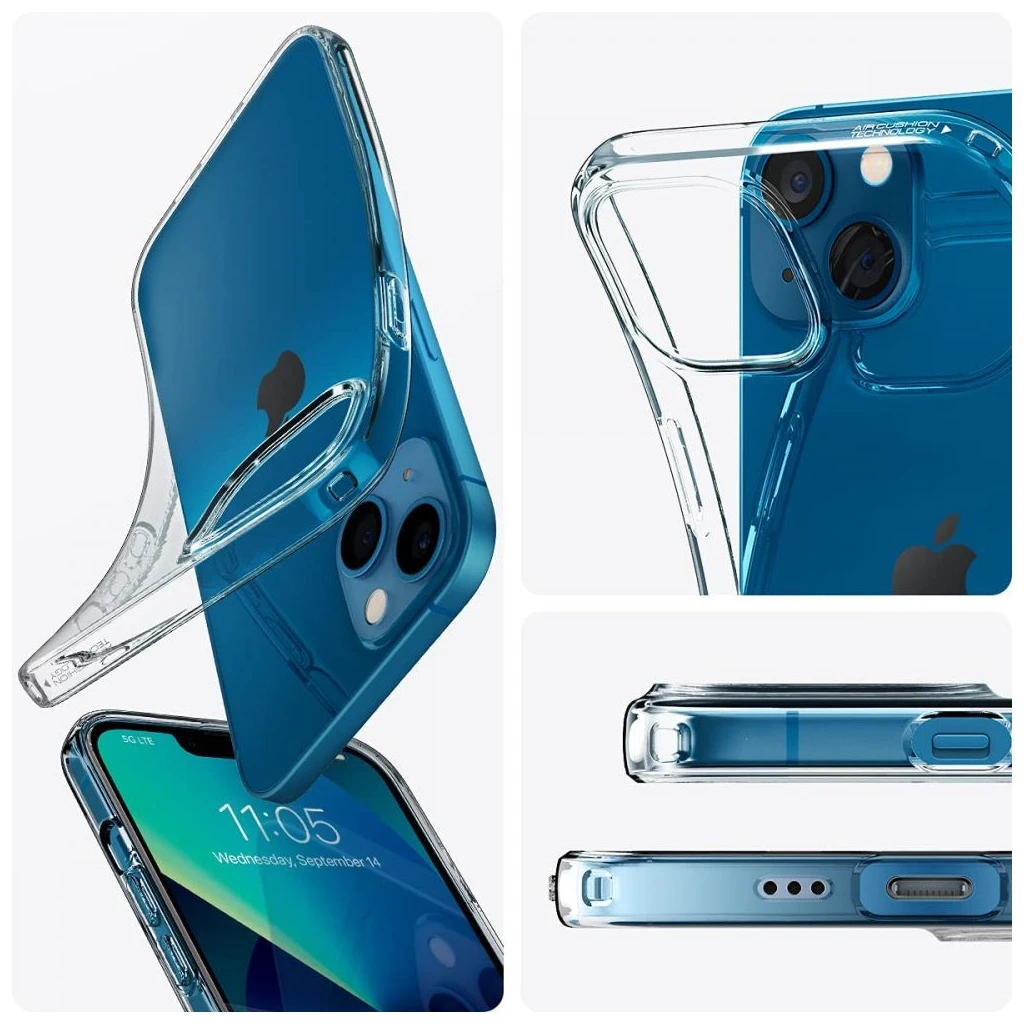 SPIGEN Liquid Crystal iPhone 13 készülékhez tok Crystal Clear