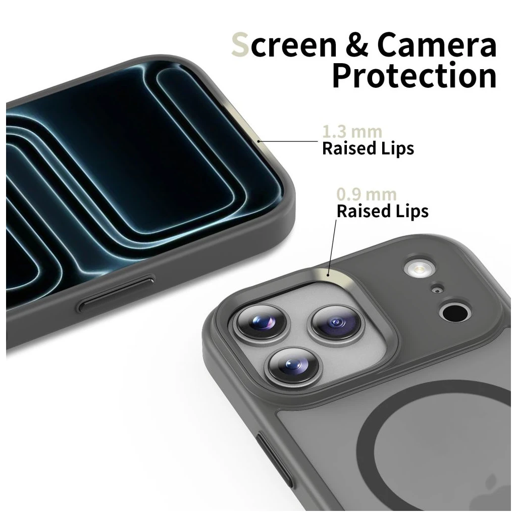 TECH-PROTECT Magmat MagSafe iPhone 17 Pro Max tok készülékhez, matt krétaszürke
