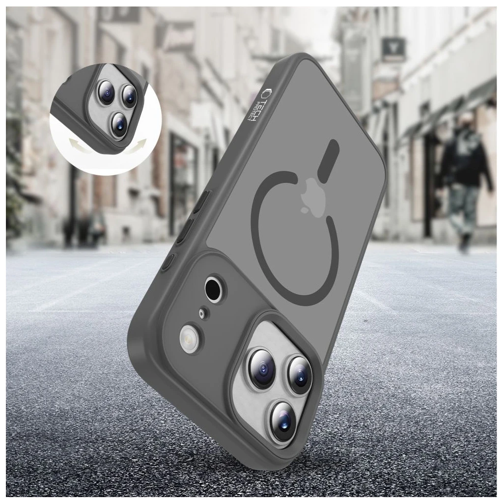 TECH-PROTECT Magmat MagSafe iPhone 17 Pro Max tok készülékhez, matt krétaszürke