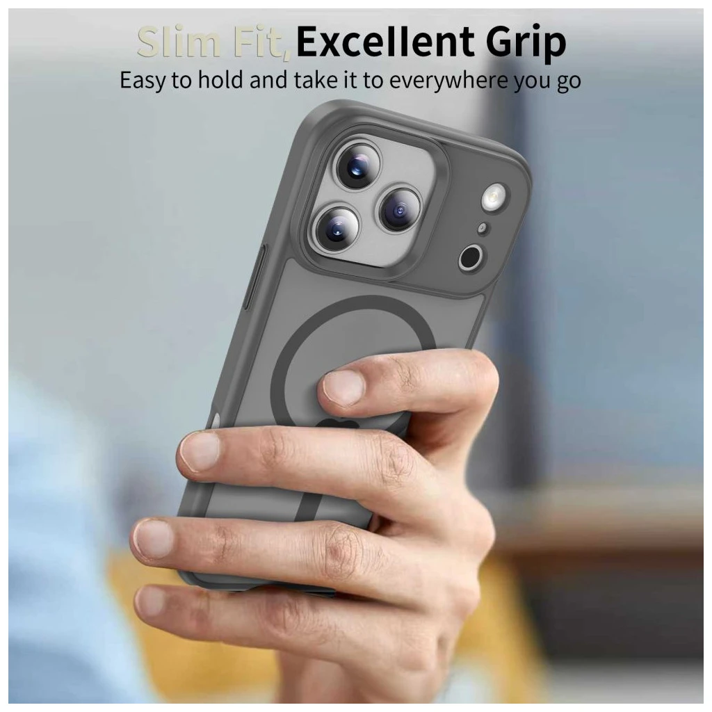 TECH-PROTECT Magmat MagSafe iPhone 17 Pro Max tok készülékhez, matt krétaszürke