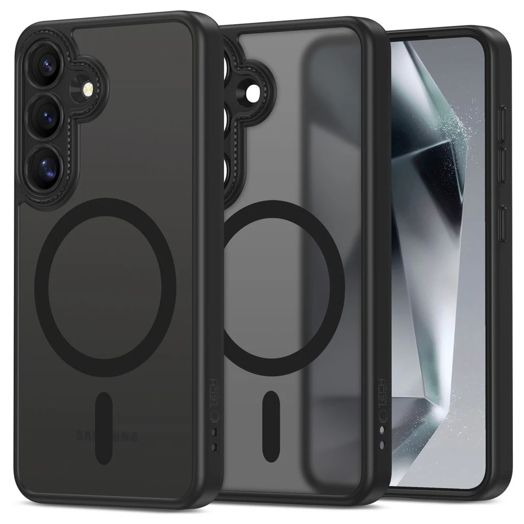 TECH-PROTECT MAGCAM MAGSAFE Samsung Galaxy S25 készülékhez tok matte fekete