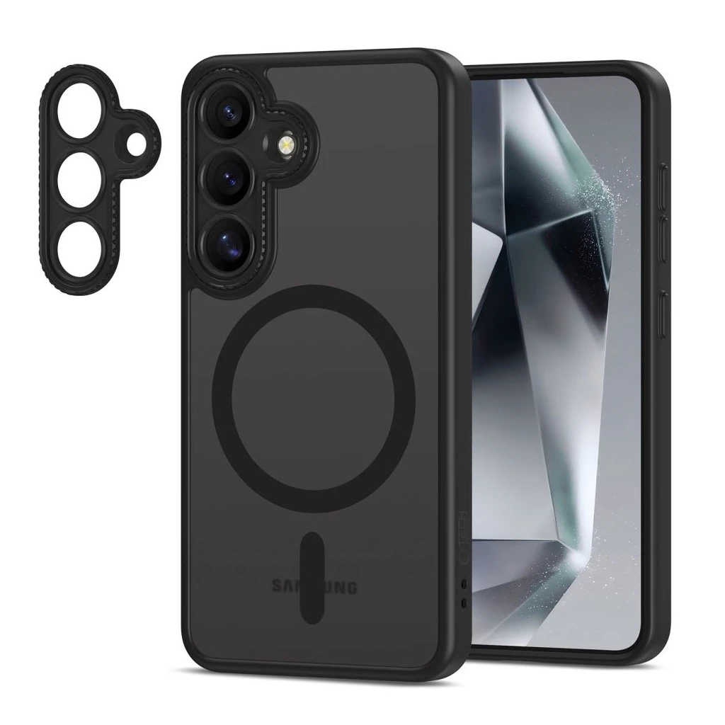 TECH-PROTECT MAGCAM MAGSAFE Samsung Galaxy S25 készülékhez tok matte fekete