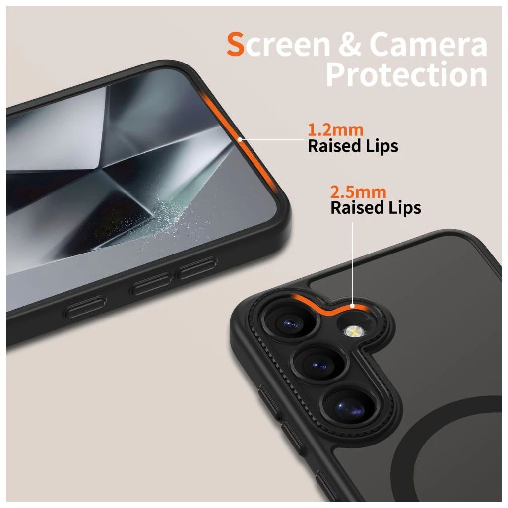 TECH-PROTECT MAGCAM MAGSAFE Samsung Galaxy S25 készülékhez tok matte fekete