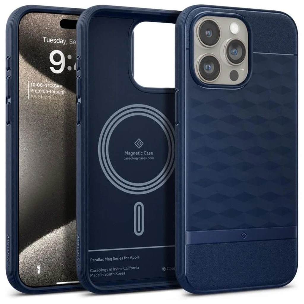 CASEOLOGY PARALLAX MAG MAGSAFE iPhone 15 Pro Max készülékhez tok éjkék