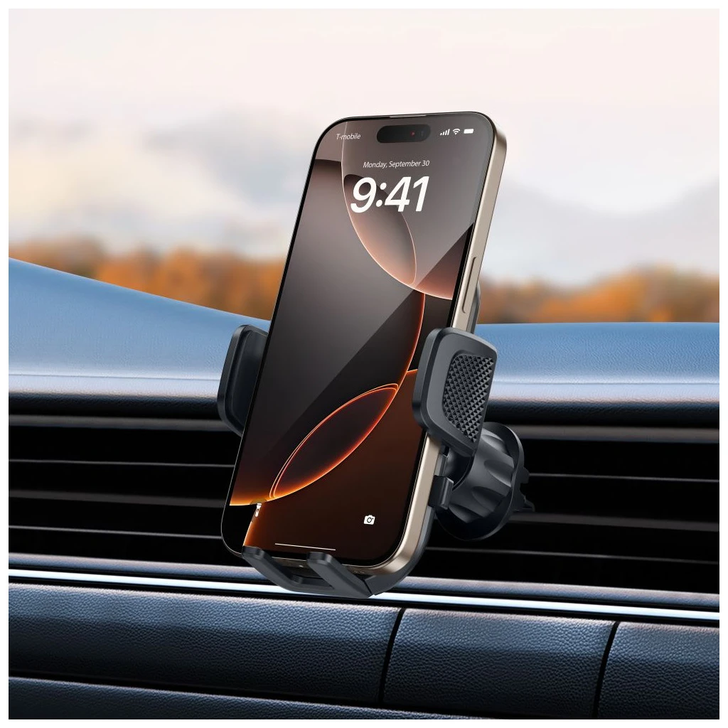 TECH-PROTECT V8 univerzális hosszú karos műszerfal és szélvédő autós tartó fekete