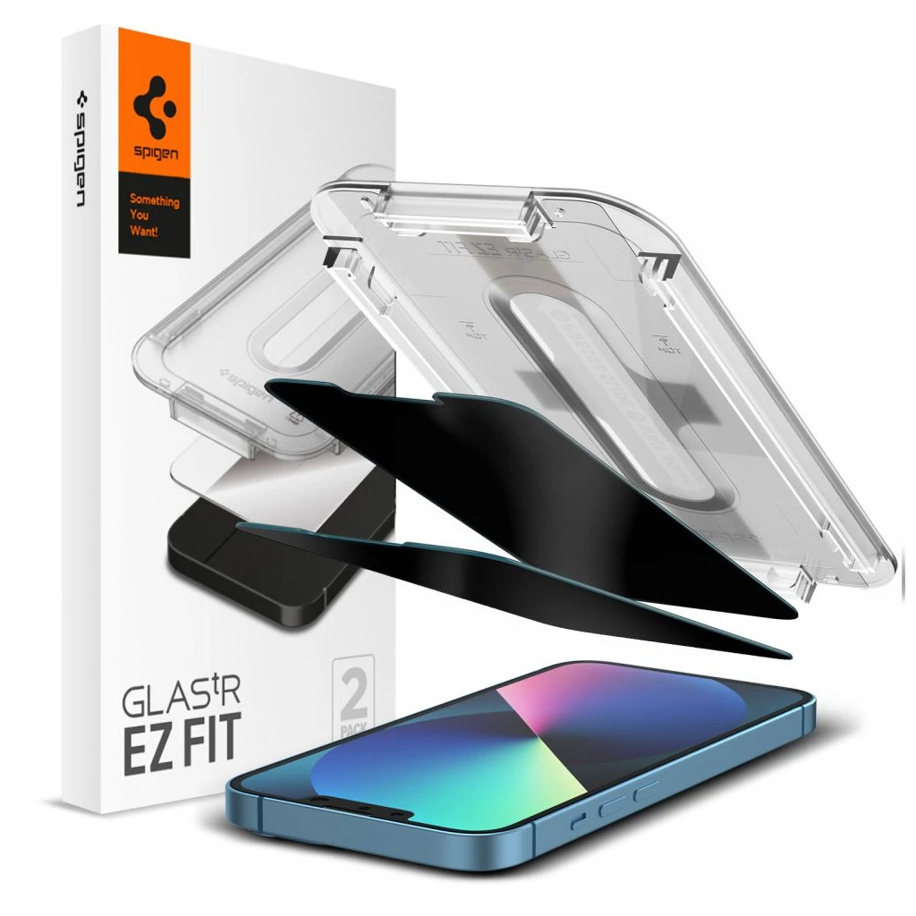 SPIGEN temperált üveg GLAS.TR EZ FIT 2-PACK iPhone 13 Pro Max készülékhez Privacy kijelzővédő