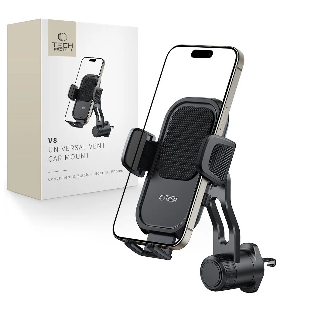 TECH-PROTECT V8 Univerzális Forgatható Autós Szellőző Tartó Fekete
