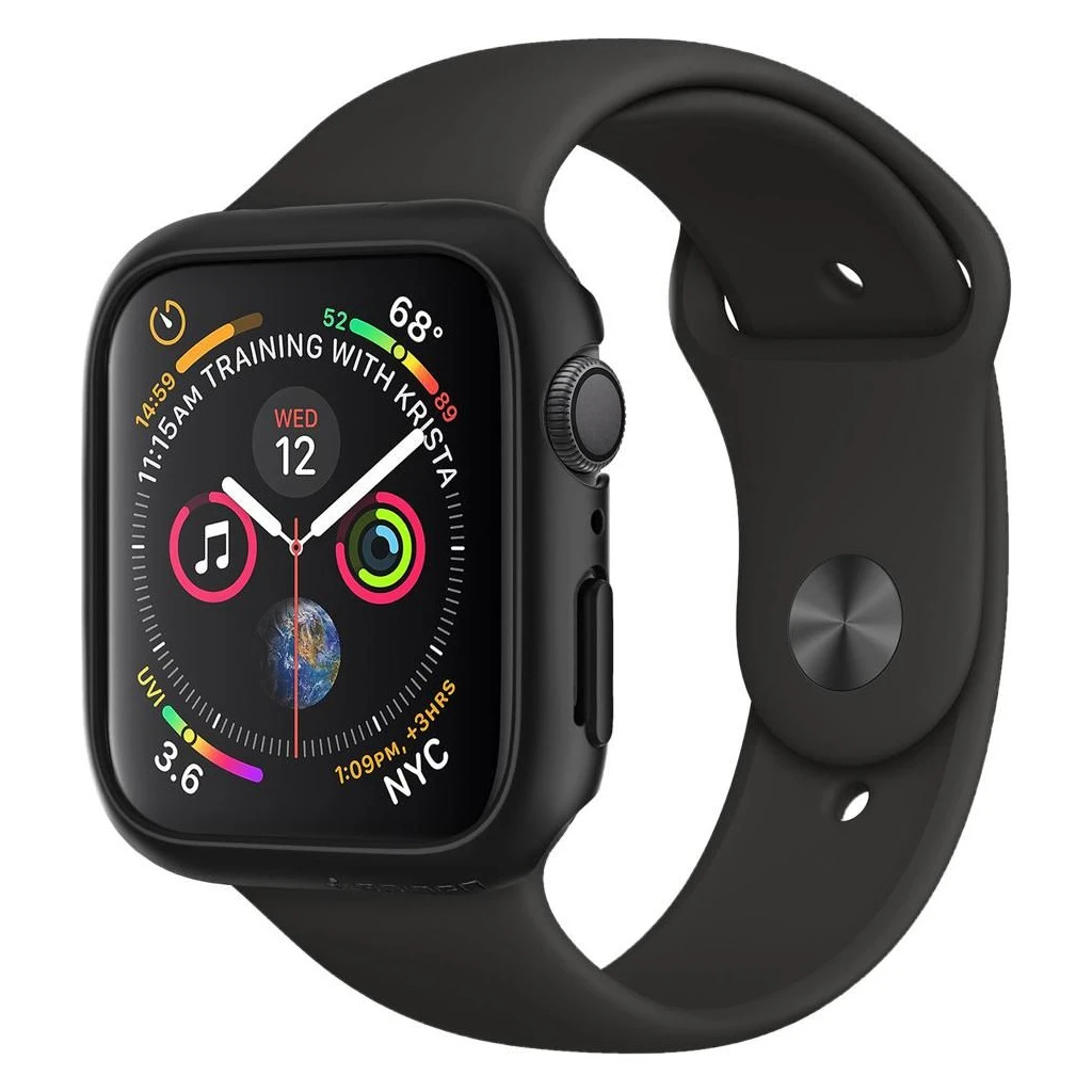 SPIGEN THIN FIT Apple Watch készülékhez tok 4 / 5 / 6 / SE 1 / 2 / 3 (44 MM) fekete