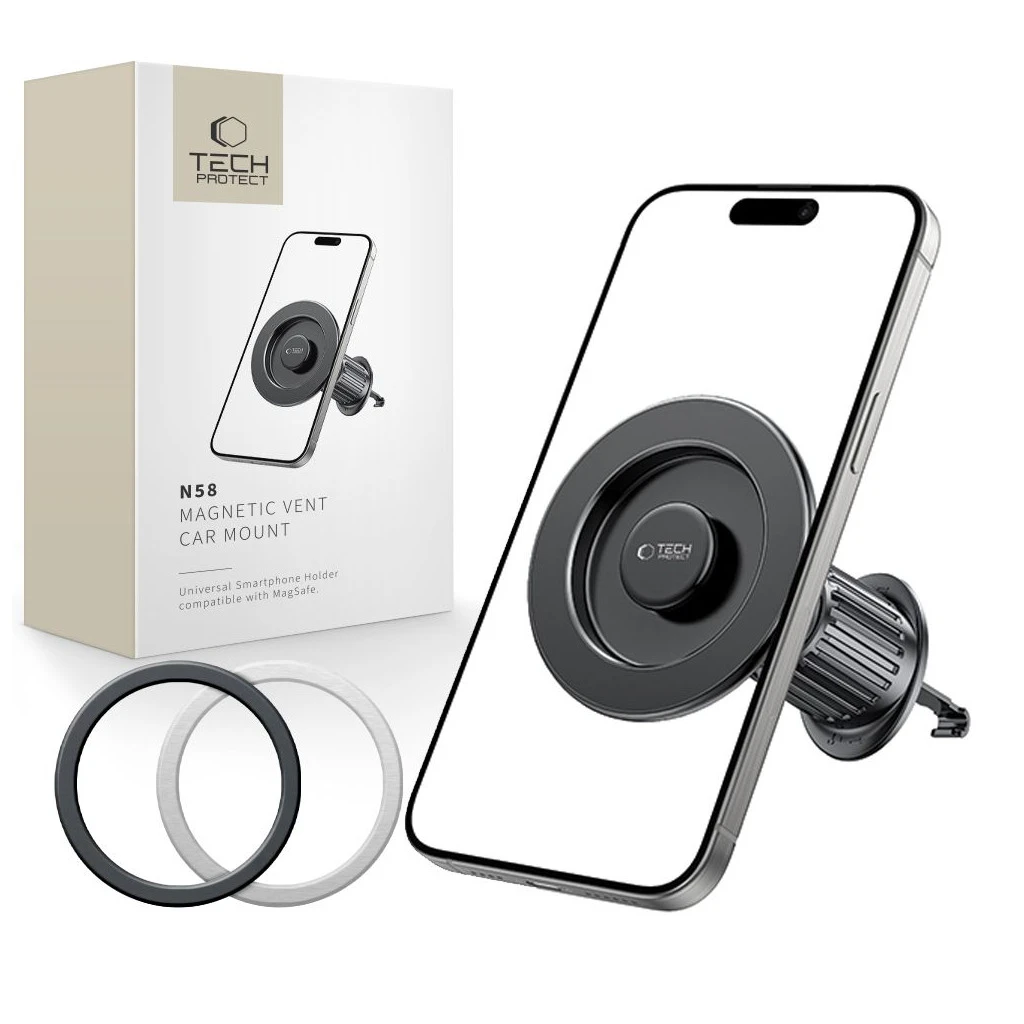 TECH-PROTECT N58 mágneses MagSafe szellőző autós tartó fekete