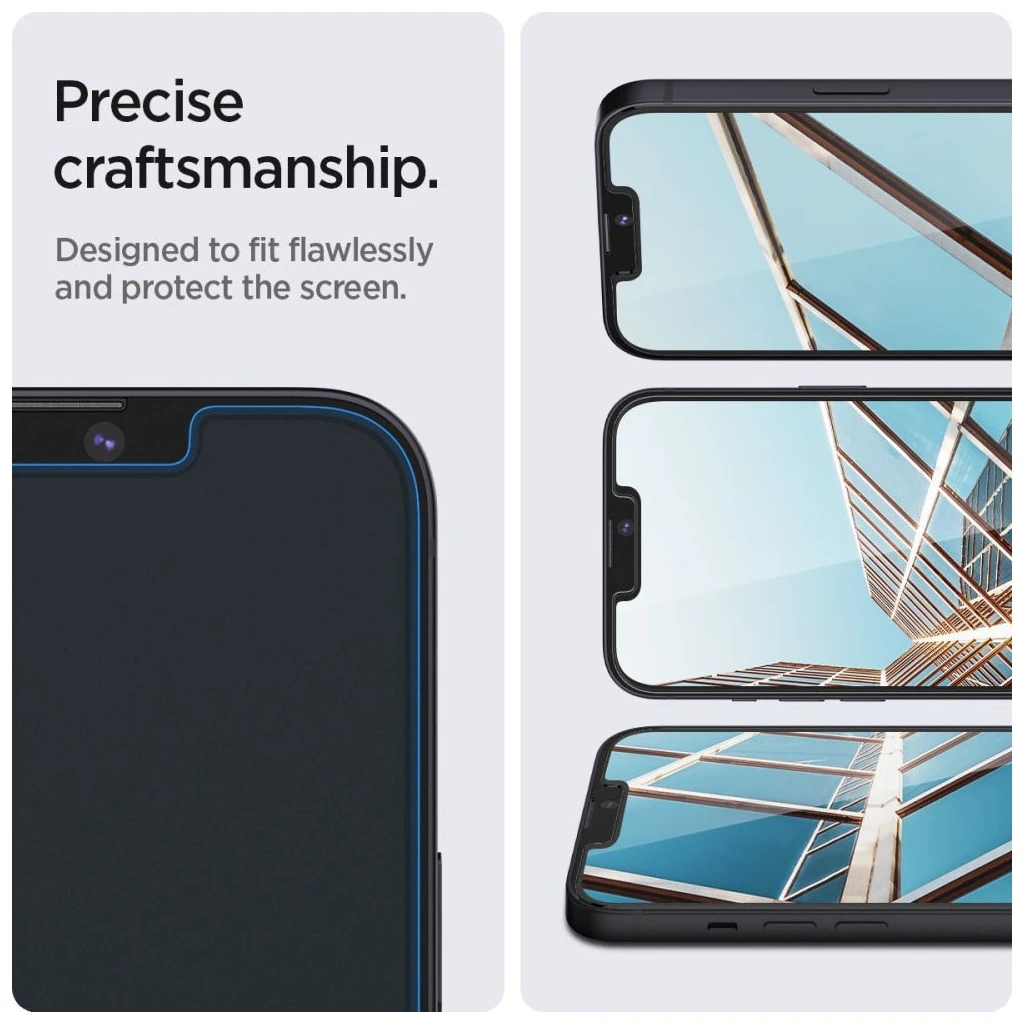 SPIGEN edzett üveg kijelzővédő GLAS.TR „EZ FIT” 2-PACK iPhone 13 / 13 Pro / 14 / 16E készülékhez átlátszó