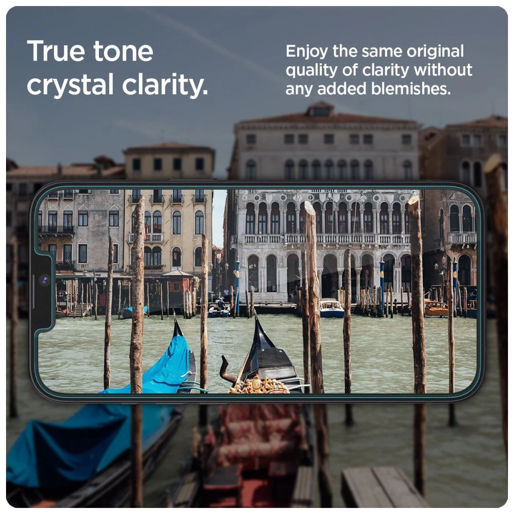 SPIGEN edzett üveg kijelzővédő GLAS.TR „EZ FIT” 2-PACK iPhone 13 / 13 Pro / 14 / 16E készülékhez átlátszó