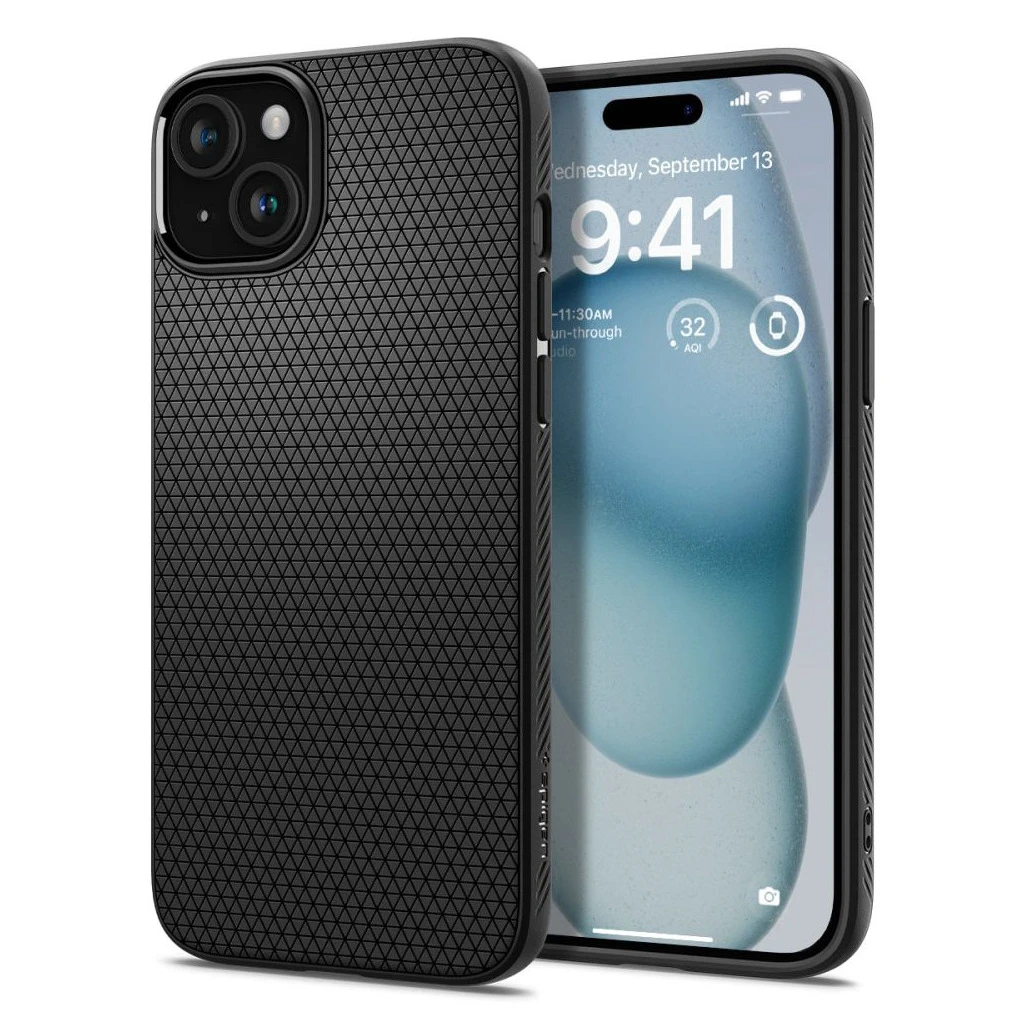 SPIGEN LIQUID AIR iPhone 15 tok készülékhez matt fekete