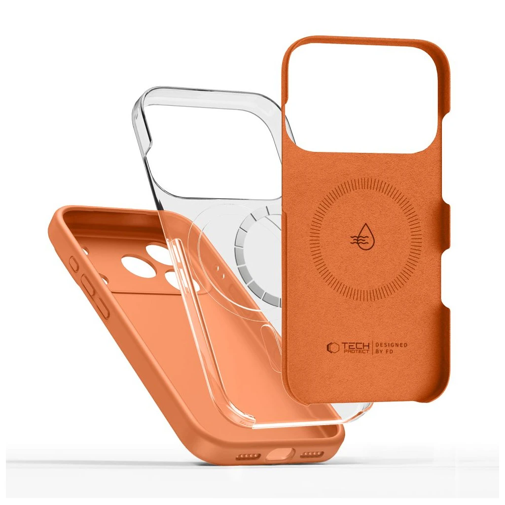 TECH-PROTECT szilikon MagSafe iPhone 17 Pro készülékhez tok Cosmic narancs