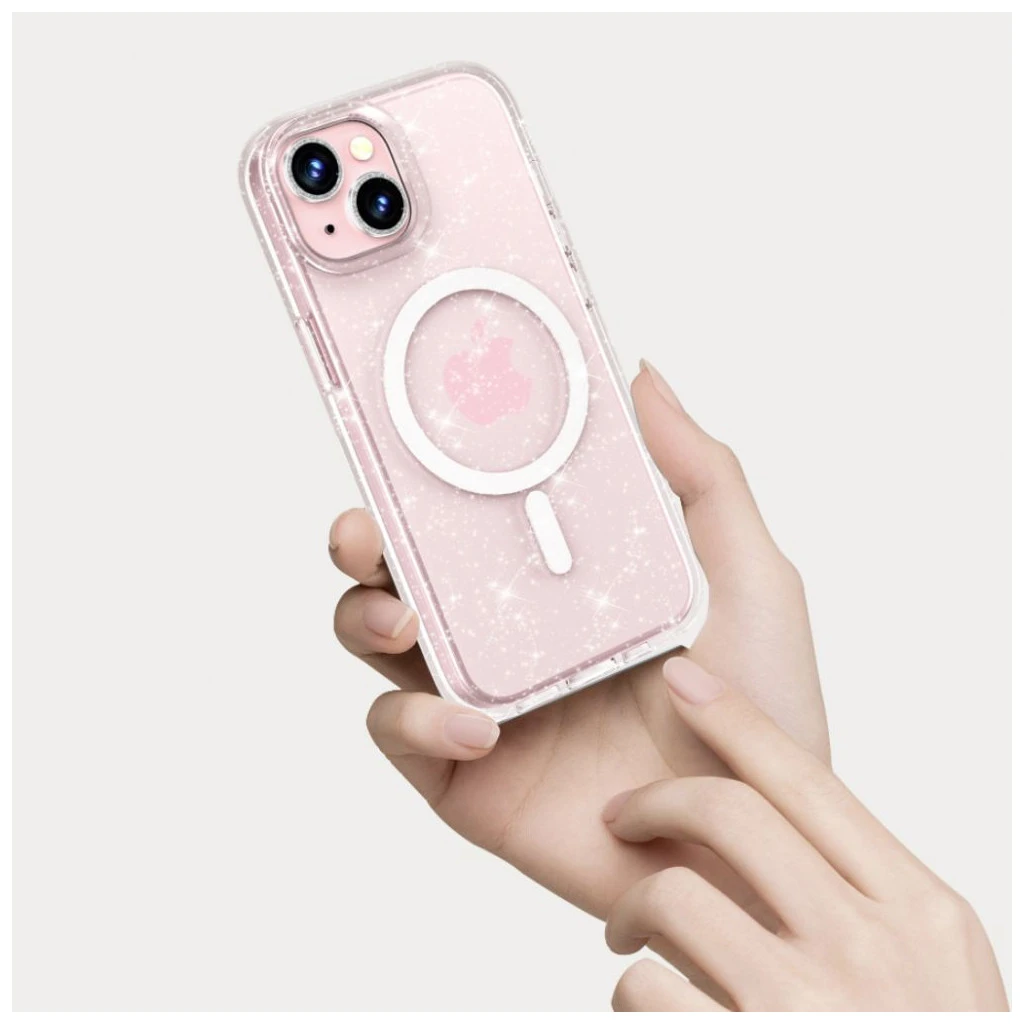 TECH-PROTECT FLEXAIR HYBRID MAGSAFE iPhone 15 készülékhez tok GLITTER CLEAR