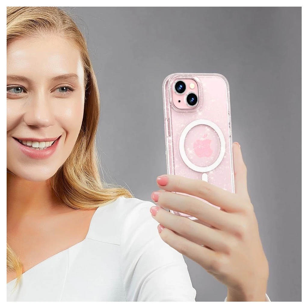 TECH-PROTECT FLEXAIR HYBRID MAGSAFE iPhone 15 készülékhez tok GLITTER CLEAR