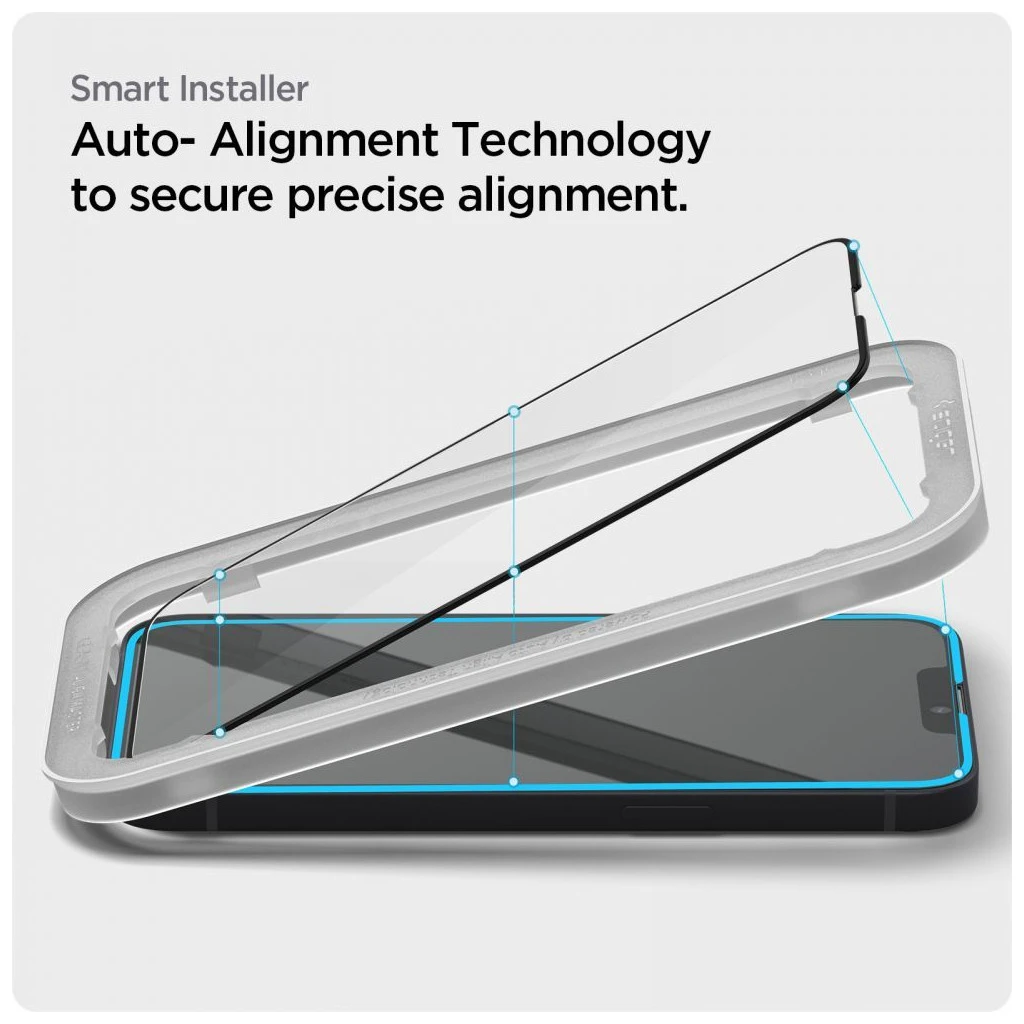 SPIGEN ALM GLASS FC kijelzővédő iPhone 13 / 13 Pro / 14 / 16E készülékhez fekete