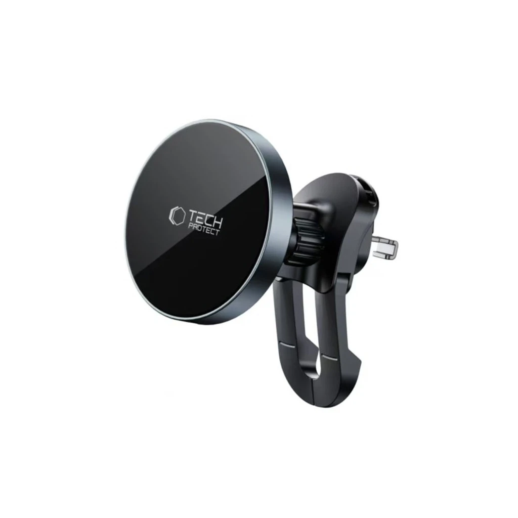 TECH-PROTECT MM15W-V5 mágneses MAGSAFE stabil szellőző autós tartó vezeték nélküli töltő 15W fekete
