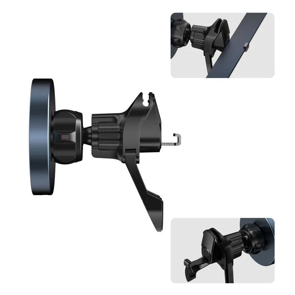 TECH-PROTECT MM15W-V5 mágneses MAGSAFE stabil szellőző autós tartó vezeték nélküli töltő 15W fekete