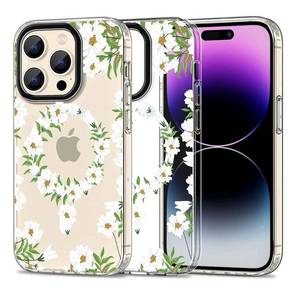 TECH-PROTECT MAGMOOD MAGSAFE iPhone 15 Pro Max készülékhez tok Daisy fehér
