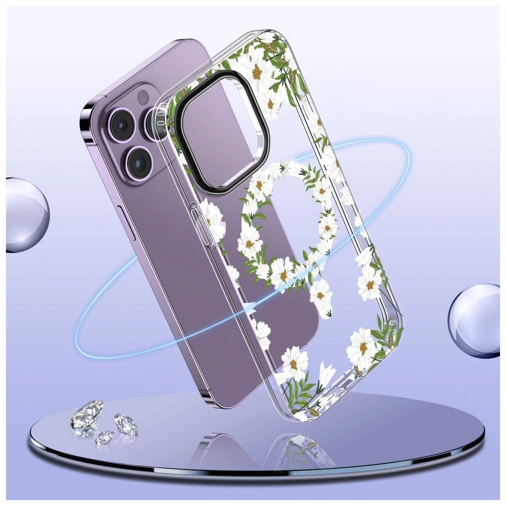 TECH-PROTECT MAGMOOD MAGSAFE iPhone 15 Pro Max készülékhez tok SPRING DAISY