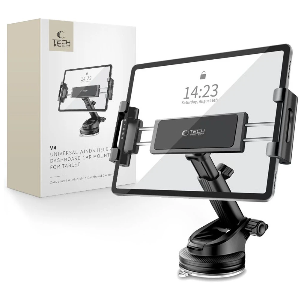 TECH-PROTECT V4 Univerzális szélvédő és műszerfal autós tartó táblagéphez fekete