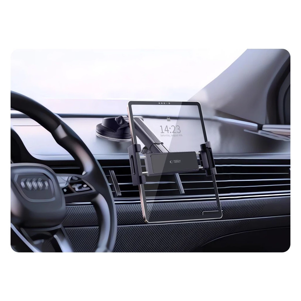 TECH-PROTECT V4 Univerzális szélvédő és műszerfal autós tartó táblagéphez fekete