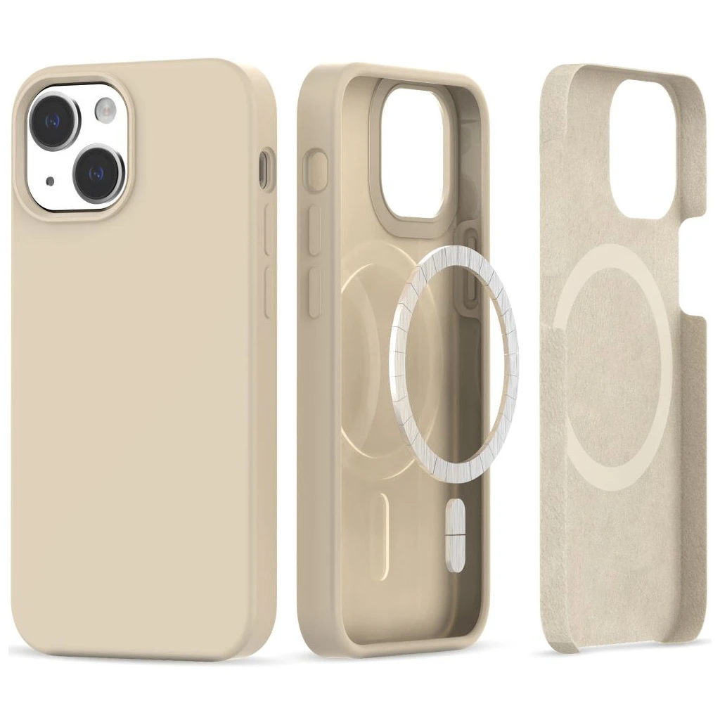 TECH-PROTECT szilikon MagSafe iPhone 13/14 készülékhez tok bézs