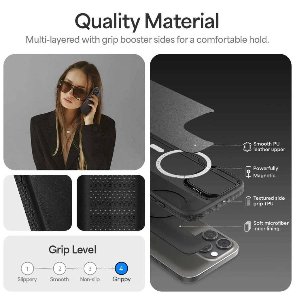 SPIGEN CYRILL KAJUK CLASSIC CHARM MAG MAGSAFE tok iPhone 16 Pro Max készülékhez fekete