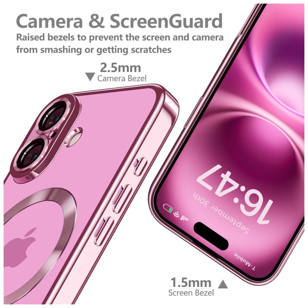 TECH-PROTECT MAGFLEX MAGSAFE iPhone 16 készülékhez tok fényes rózsaszín