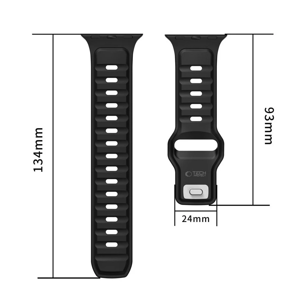TECH-PROTECT ICONBAND LINE Apple Watch 8/9/10/11/SE/ULTRA (44/45/46/49 MM) készülékhez szíj, szürke/narancs