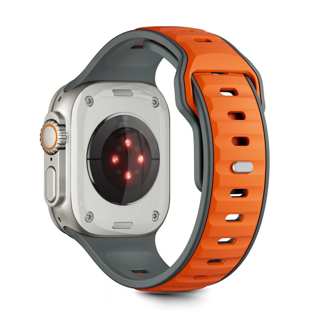 TECH-PROTECT ICONBAND LINE Apple Watch 8/9/10/11/SE/ULTRA (44/45/46/49 MM) készülékhez szíj, szürke/narancs