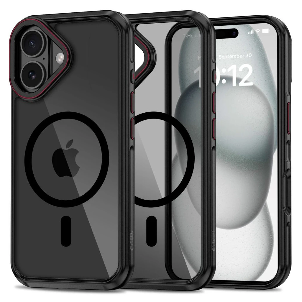 TECH-PROTECT MAGHYBRID MAGSAFE iPhone 16 készülékhez tok fekete/piros