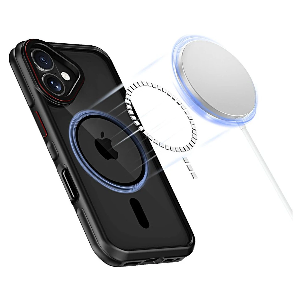 TECH-PROTECT MAGHYBRID MAGSAFE iPhone 16 készülékhez tok fekete/piros