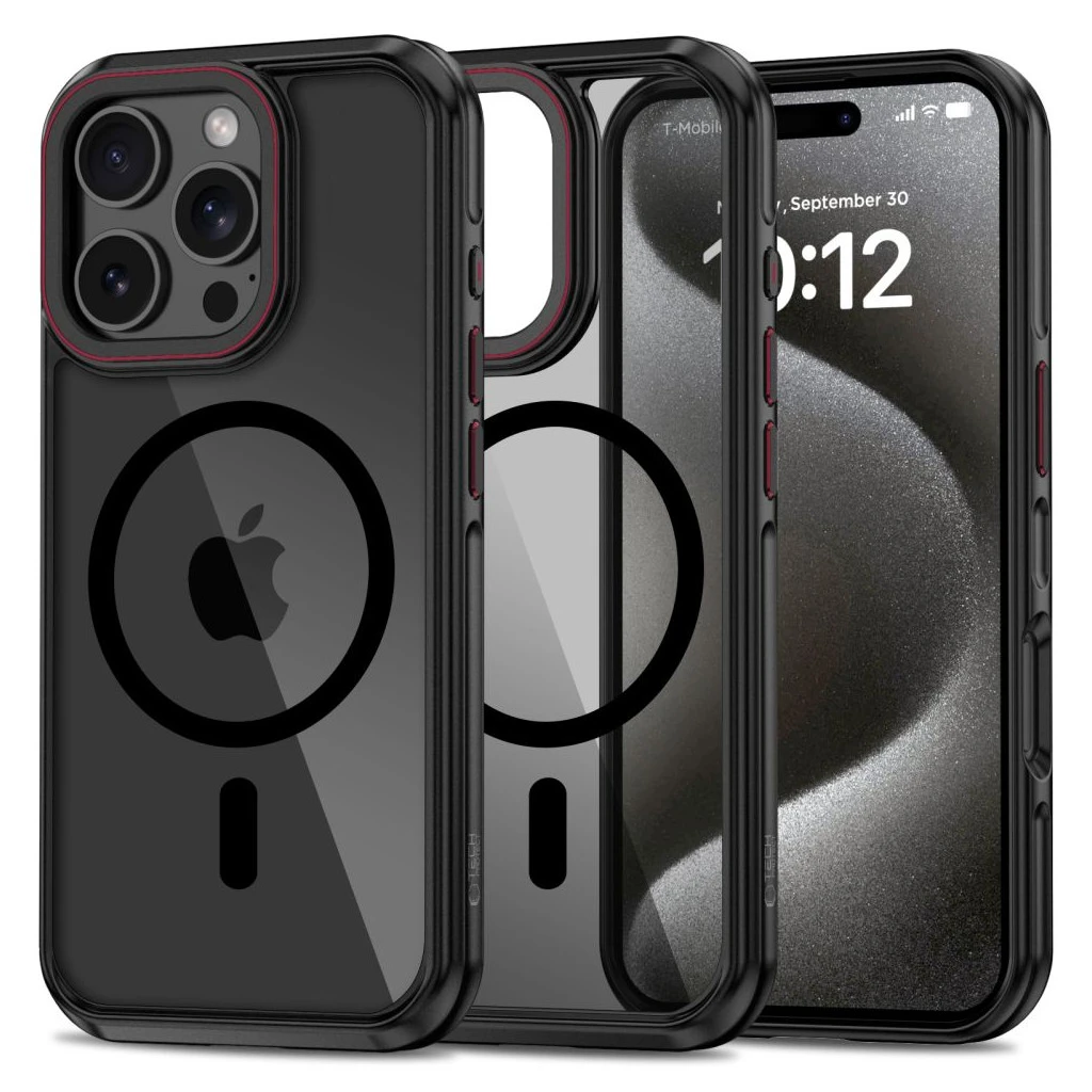 TECH-PROTECT MAGHYBRID MAGSAFE iPhone 16 Pro készülékhez tok fekete/piros
