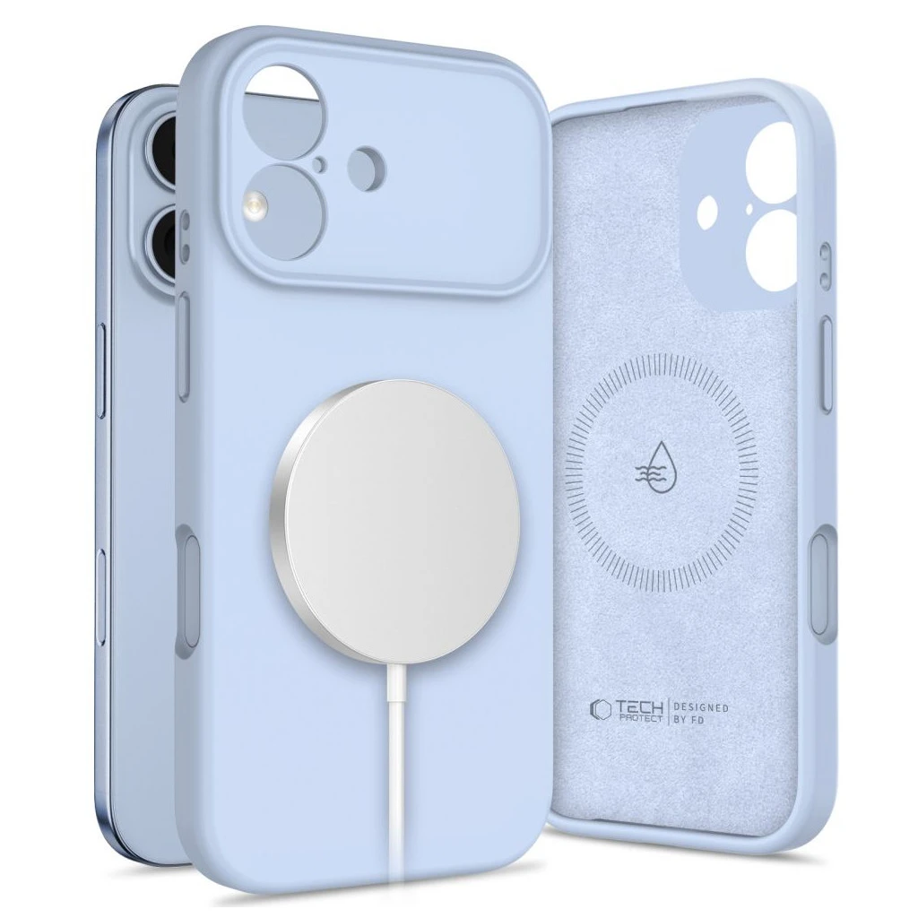 TECH-PROTECT szilikon MagSafe iPhone 17 készülékhez tok Mist kék